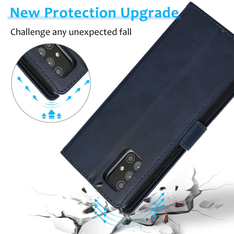 For Samsung Galaxy A71 Calf Texture 2 in 1 Detachable Magnetic Back Cover Horizontal Flip Leather Case with Holder & Card Slots & Wallet & Photo Frame