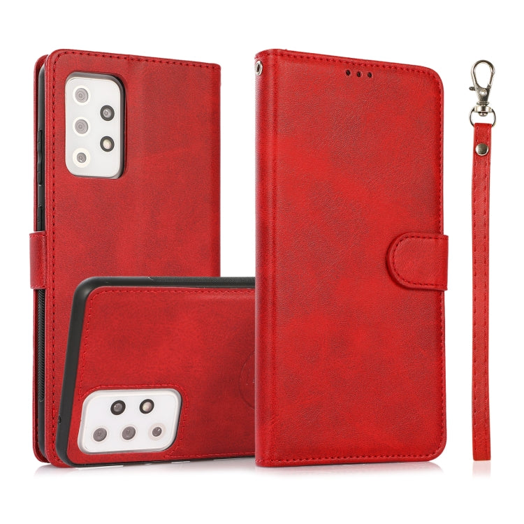 For Samsung Galaxy A72 5G / 4G Calf Texture 2 in 1 Detachable Magnetic Back Cover Horizontal Flip Leather Case with Holder & Card Slots & Wallet & Photo Frame
