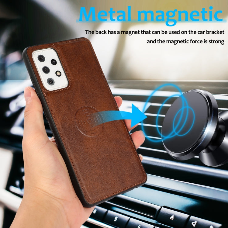 For Samsung Galaxy A72 5G / 4G Calf Texture 2 in 1 Detachable Magnetic Back Cover Horizontal Flip Leather Case with Holder & Card Slots & Wallet & Photo Frame
