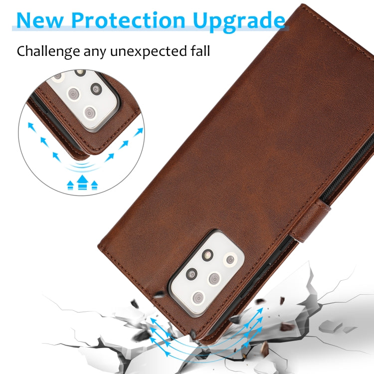 For Samsung Galaxy A72 5G / 4G Calf Texture 2 in 1 Detachable Magnetic Back Cover Horizontal Flip Leather Case with Holder & Card Slots & Wallet & Photo Frame