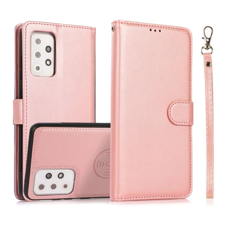For Samsung Galaxy A72 5G / 4G Calf Texture 2 in 1 Detachable Magnetic Back Cover Horizontal Flip Leather Case with Holder & Card Slots & Wallet & Photo Frame