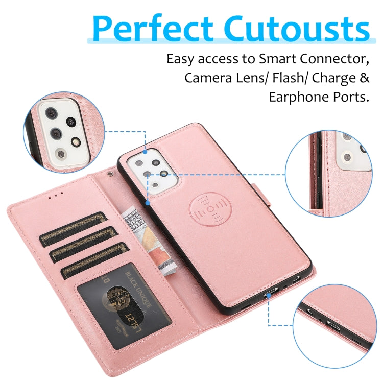 For Samsung Galaxy A72 5G / 4G Calf Texture 2 in 1 Detachable Magnetic Back Cover Horizontal Flip Leather Case with Holder & Card Slots & Wallet & Photo Frame