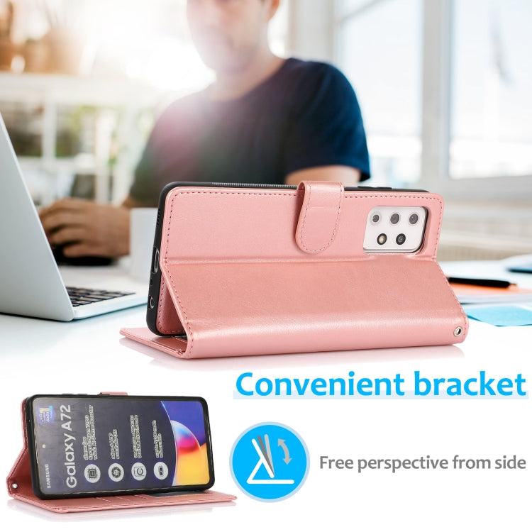 For Samsung Galaxy A72 5G / 4G Calf Texture 2 in 1 Detachable Magnetic Back Cover Horizontal Flip Leather Case with Holder & Card Slots & Wallet & Photo Frame