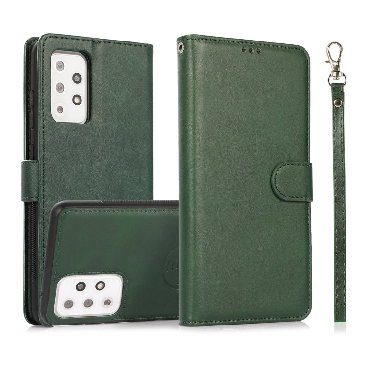 For Samsung Galaxy A72 5G / 4G Calf Texture 2 in 1 Detachable Magnetic Back Cover Horizontal Flip Leather Case with Holder & Card Slots & Wallet & Photo Frame