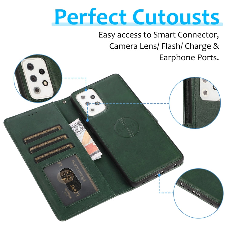 For Samsung Galaxy A72 5G / 4G Calf Texture 2 in 1 Detachable Magnetic Back Cover Horizontal Flip Leather Case with Holder & Card Slots & Wallet & Photo Frame