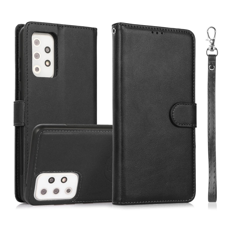 For Samsung Galaxy A72 5G / 4G Calf Texture 2 in 1 Detachable Magnetic Back Cover Horizontal Flip Leather Case with Holder & Card Slots & Wallet & Photo Frame