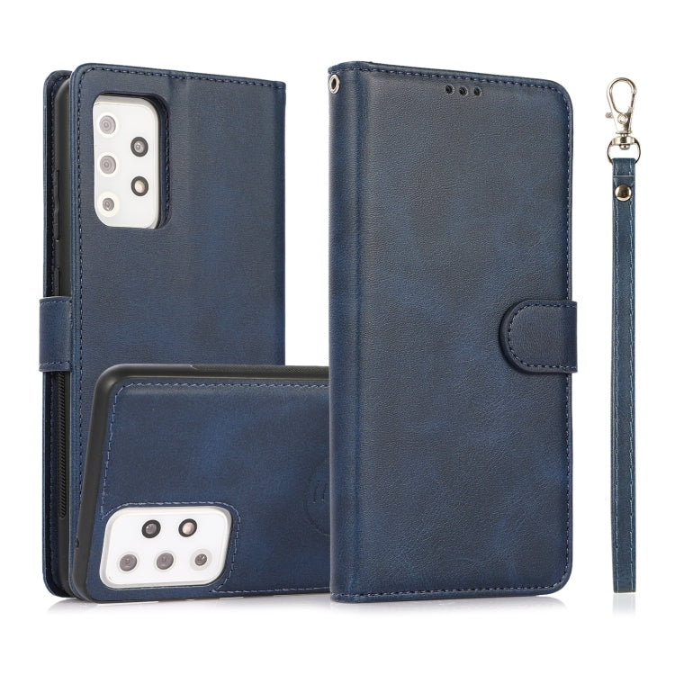 For Samsung Galaxy A72 5G / 4G Calf Texture 2 in 1 Detachable Magnetic Back Cover Horizontal Flip Leather Case with Holder & Card Slots & Wallet & Photo Frame