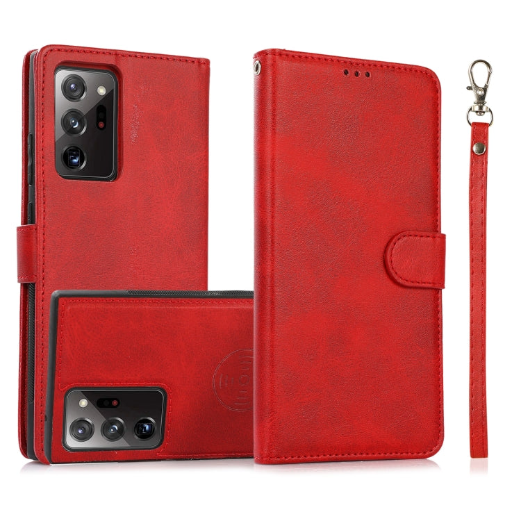 For Samsung Galaxy Note20 Ultra Calf Texture 2 in 1 Detachable Magnetic Back Cover Horizontal Flip Leather Case with Holder & Card Slots & Wallet & Photo Frame