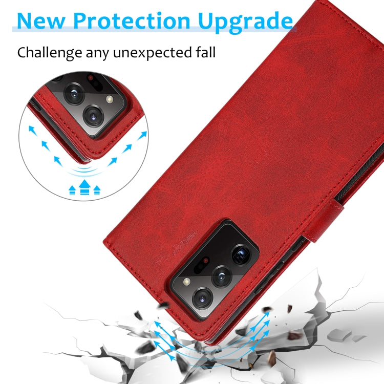 For Samsung Galaxy Note20 Ultra Calf Texture 2 in 1 Detachable Magnetic Back Cover Horizontal Flip Leather Case with Holder & Card Slots & Wallet & Photo Frame