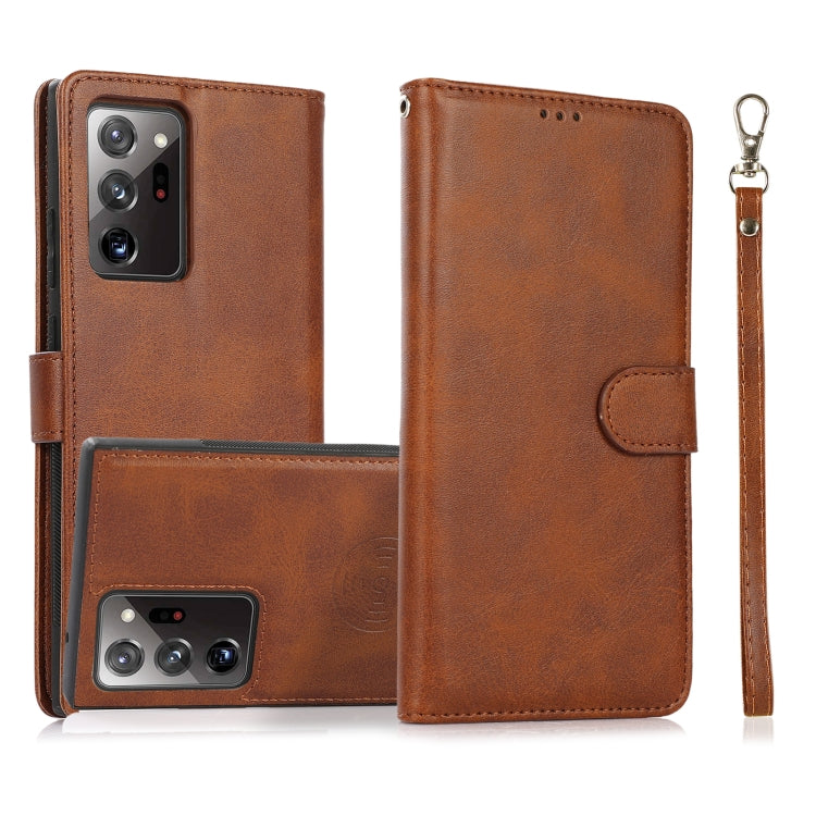For Samsung Galaxy Note20 Ultra Calf Texture 2 in 1 Detachable Magnetic Back Cover Horizontal Flip Leather Case with Holder & Card Slots & Wallet & Photo Frame