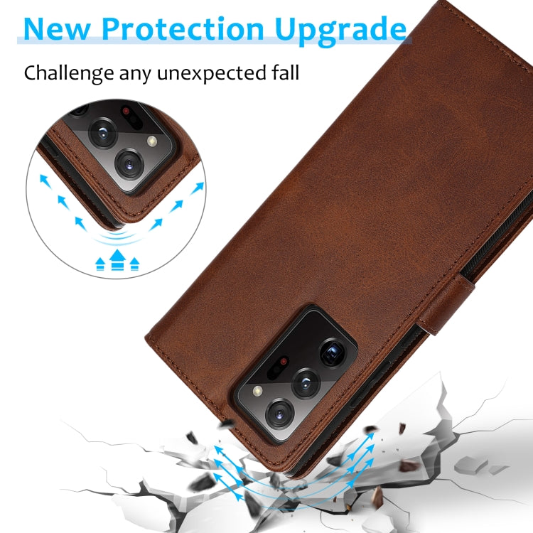 For Samsung Galaxy Note20 Ultra Calf Texture 2 in 1 Detachable Magnetic Back Cover Horizontal Flip Leather Case with Holder & Card Slots & Wallet & Photo Frame
