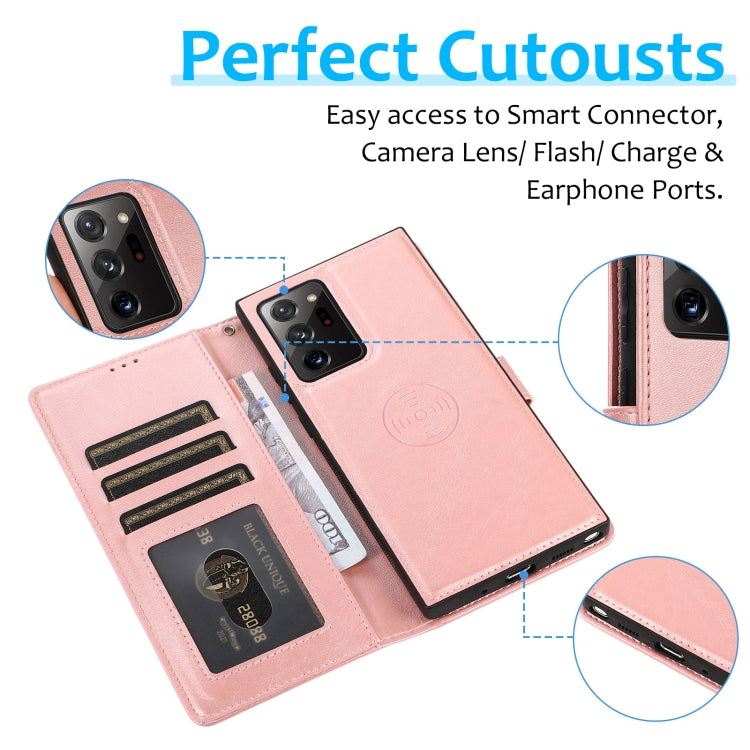 For Samsung Galaxy Note20 Ultra Calf Texture 2 in 1 Detachable Magnetic Back Cover Horizontal Flip Leather Case with Holder & Card Slots & Wallet & Photo Frame
