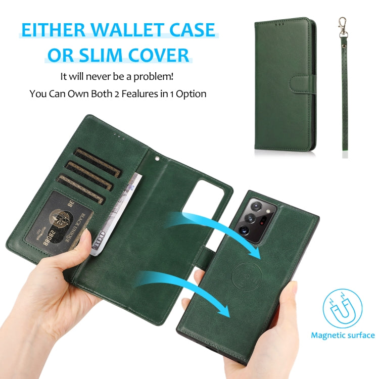For Samsung Galaxy Note20 Ultra Calf Texture 2 in 1 Detachable Magnetic Back Cover Horizontal Flip Leather Case with Holder & Card Slots & Wallet & Photo Frame