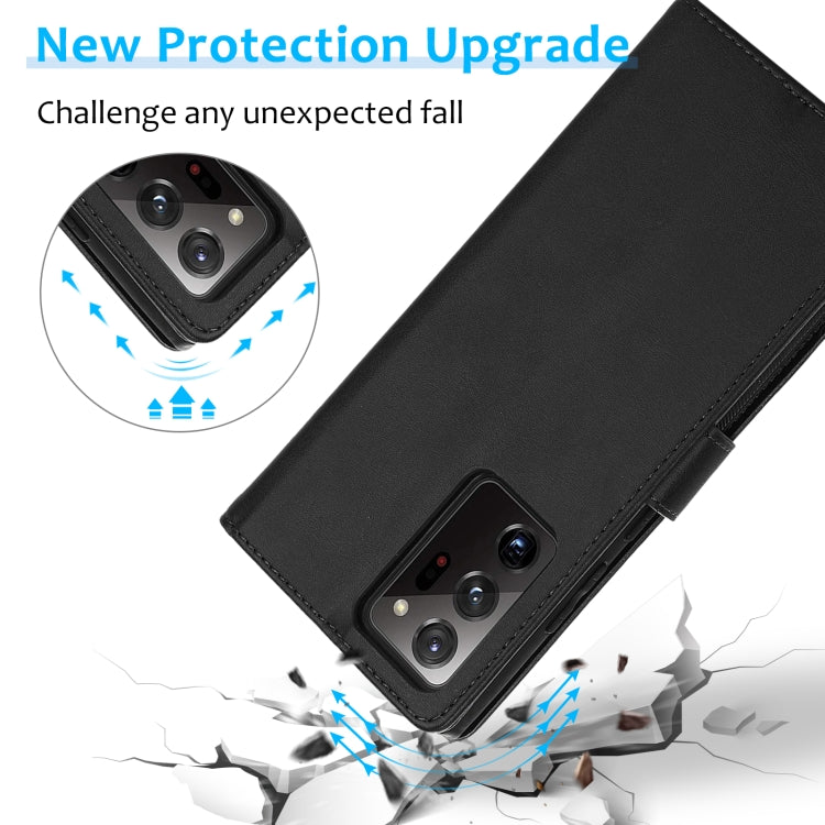 For Samsung Galaxy Note20 Ultra Calf Texture 2 in 1 Detachable Magnetic Back Cover Horizontal Flip Leather Case with Holder & Card Slots & Wallet & Photo Frame
