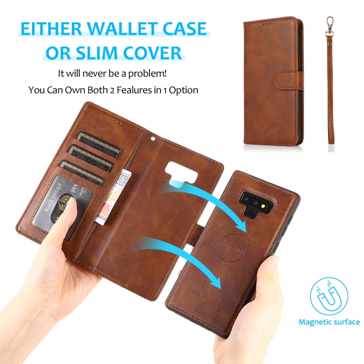 For Samsung Galaxy Note9 Calf Texture 2 in 1 Detachable Magnetic Back Cover Horizontal Flip Leather Case with Holder & Card Slots & Wallet & Photo Frame