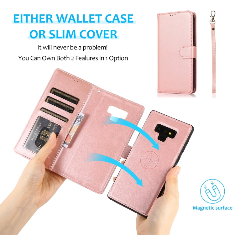 For Samsung Galaxy Note9 Calf Texture 2 in 1 Detachable Magnetic Back Cover Horizontal Flip Leather Case with Holder & Card Slots & Wallet & Photo Frame