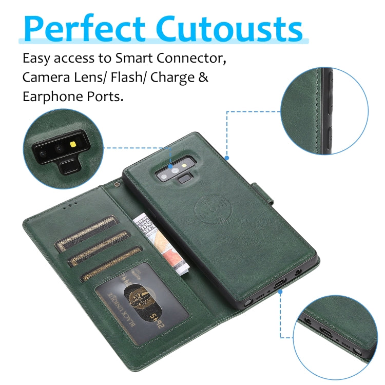 For Samsung Galaxy Note9 Calf Texture 2 in 1 Detachable Magnetic Back Cover Horizontal Flip Leather Case with Holder & Card Slots & Wallet & Photo Frame