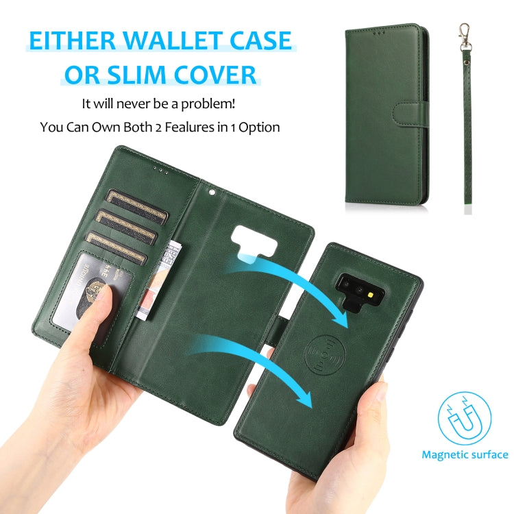 For Samsung Galaxy Note9 Calf Texture 2 in 1 Detachable Magnetic Back Cover Horizontal Flip Leather Case with Holder & Card Slots & Wallet & Photo Frame