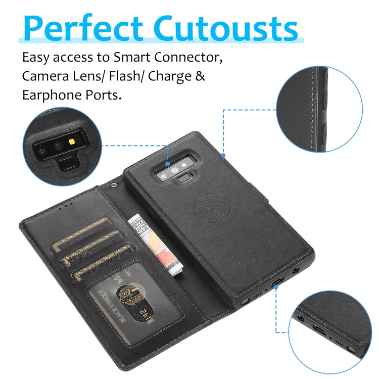 For Samsung Galaxy Note9 Calf Texture 2 in 1 Detachable Magnetic Back Cover Horizontal Flip Leather Case with Holder & Card Slots & Wallet & Photo Frame