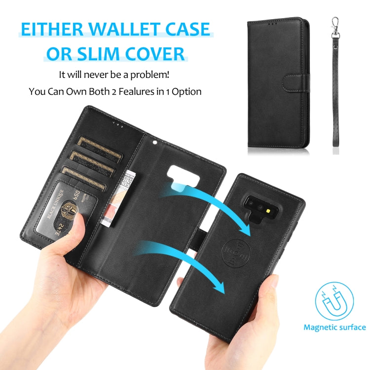 For Samsung Galaxy Note9 Calf Texture 2 in 1 Detachable Magnetic Back Cover Horizontal Flip Leather Case with Holder & Card Slots & Wallet & Photo Frame