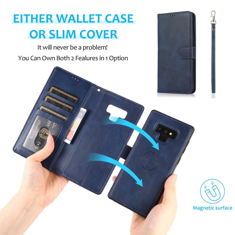 For Samsung Galaxy Note9 Calf Texture 2 in 1 Detachable Magnetic Back Cover Horizontal Flip Leather Case with Holder & Card Slots & Wallet & Photo Frame