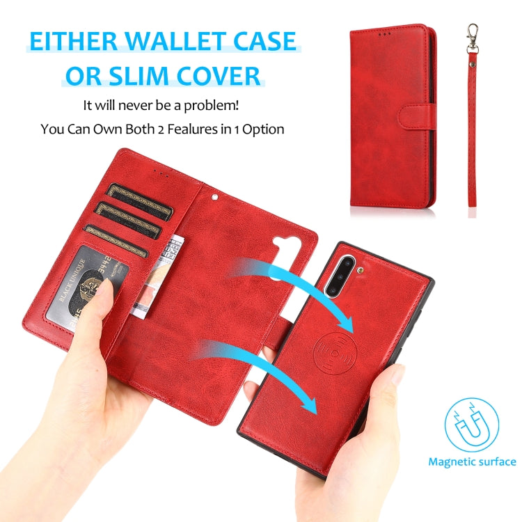 For Samsung Galaxy Note10 Calf Texture 2 in 1 Detachable Magnetic Back Cover Horizontal Flip Leather Case with Holder & Card Slots & Wallet & Photo Frame