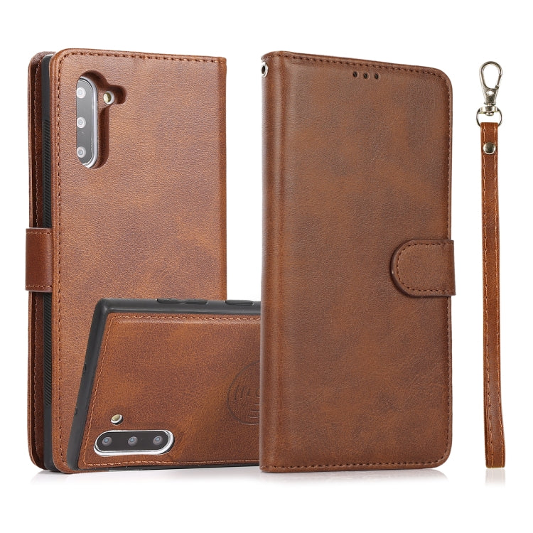 For Samsung Galaxy Note10 Calf Texture 2 in 1 Detachable Magnetic Back Cover Horizontal Flip Leather Case with Holder & Card Slots & Wallet & Photo Frame