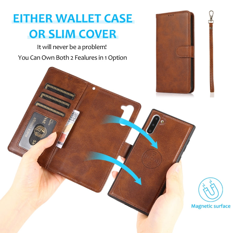 For Samsung Galaxy Note10 Calf Texture 2 in 1 Detachable Magnetic Back Cover Horizontal Flip Leather Case with Holder & Card Slots & Wallet & Photo Frame