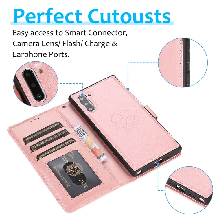 For Samsung Galaxy Note10 Calf Texture 2 in 1 Detachable Magnetic Back Cover Horizontal Flip Leather Case with Holder & Card Slots & Wallet & Photo Frame