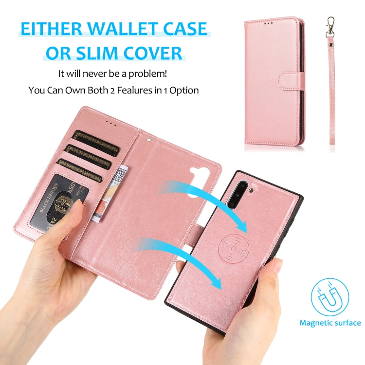 For Samsung Galaxy Note10 Calf Texture 2 in 1 Detachable Magnetic Back Cover Horizontal Flip Leather Case with Holder & Card Slots & Wallet & Photo Frame