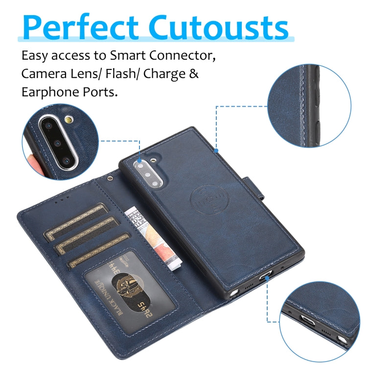 For Samsung Galaxy Note10 Calf Texture 2 in 1 Detachable Magnetic Back Cover Horizontal Flip Leather Case with Holder & Card Slots & Wallet & Photo Frame