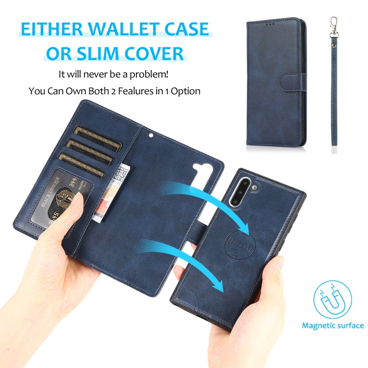 For Samsung Galaxy Note10 Calf Texture 2 in 1 Detachable Magnetic Back Cover Horizontal Flip Leather Case with Holder & Card Slots & Wallet & Photo Frame