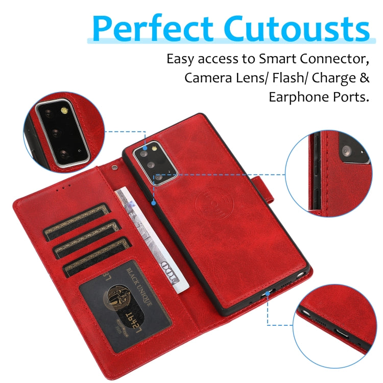 For Samsung Galaxy Note20 Calf Texture 2 in 1 Detachable Magnetic Back Cover Horizontal Flip Leather Case with Holder & Card Slots & Wallet & Photo Frame
