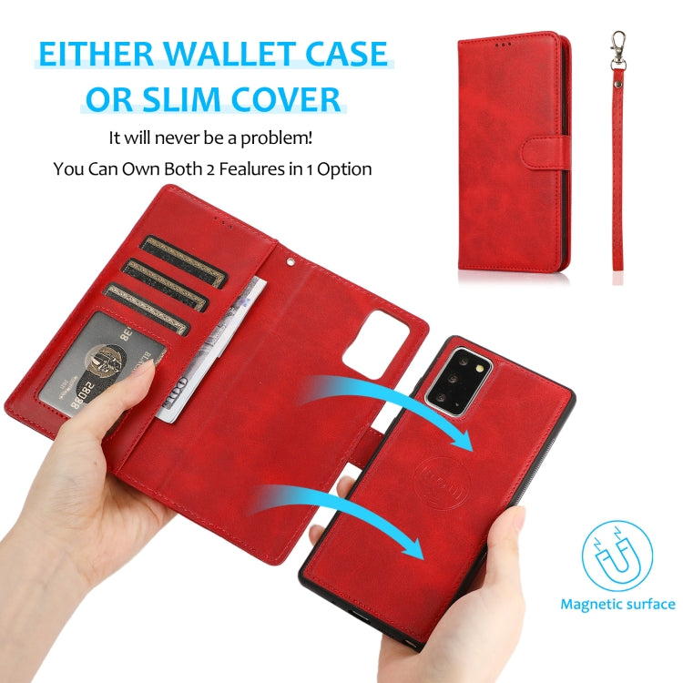 For Samsung Galaxy Note20 Calf Texture 2 in 1 Detachable Magnetic Back Cover Horizontal Flip Leather Case with Holder & Card Slots & Wallet & Photo Frame