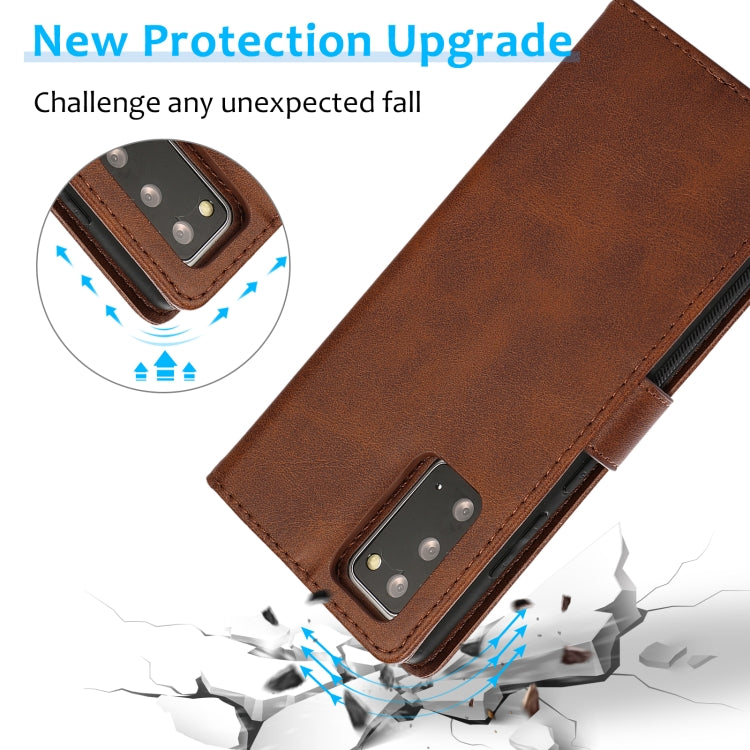 For Samsung Galaxy Note20 Calf Texture 2 in 1 Detachable Magnetic Back Cover Horizontal Flip Leather Case with Holder & Card Slots & Wallet & Photo Frame