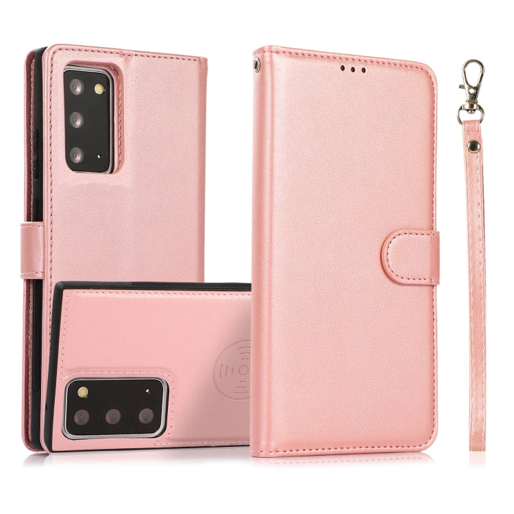 For Samsung Galaxy Note20 Calf Texture 2 in 1 Detachable Magnetic Back Cover Horizontal Flip Leather Case with Holder & Card Slots & Wallet & Photo Frame