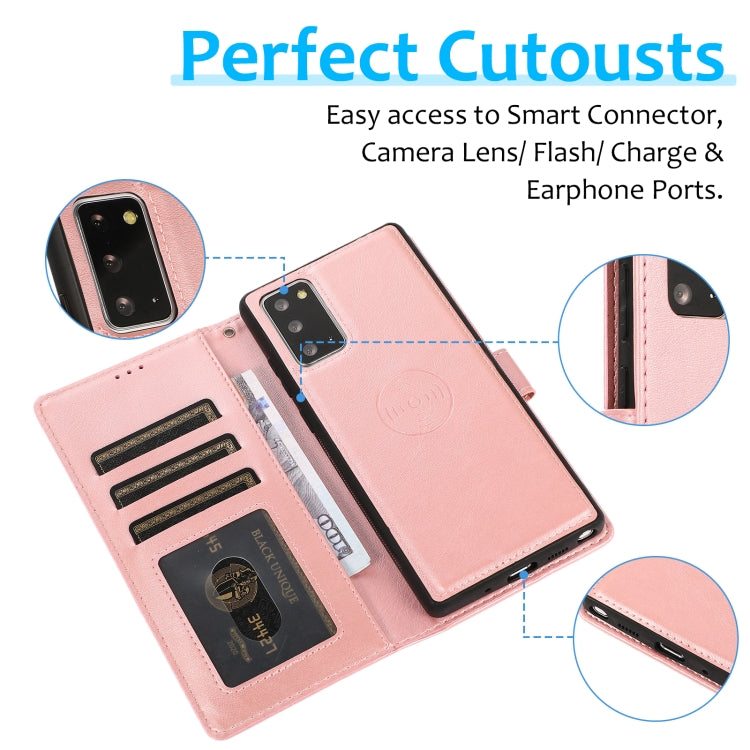 For Samsung Galaxy Note20 Calf Texture 2 in 1 Detachable Magnetic Back Cover Horizontal Flip Leather Case with Holder & Card Slots & Wallet & Photo Frame