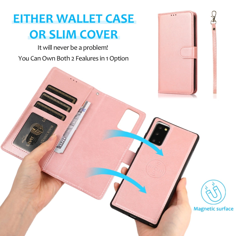 For Samsung Galaxy Note20 Calf Texture 2 in 1 Detachable Magnetic Back Cover Horizontal Flip Leather Case with Holder & Card Slots & Wallet & Photo Frame