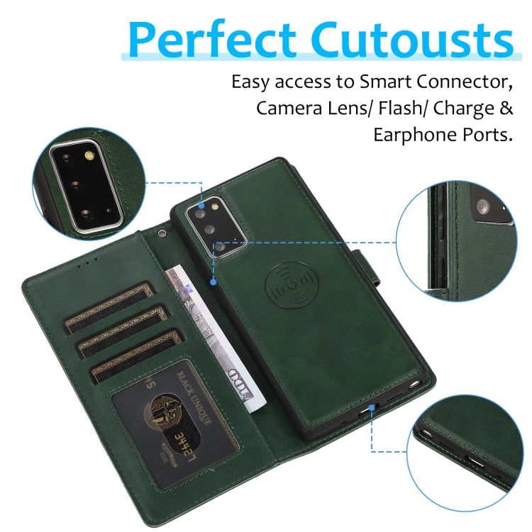For Samsung Galaxy Note20 Calf Texture 2 in 1 Detachable Magnetic Back Cover Horizontal Flip Leather Case with Holder & Card Slots & Wallet & Photo Frame
