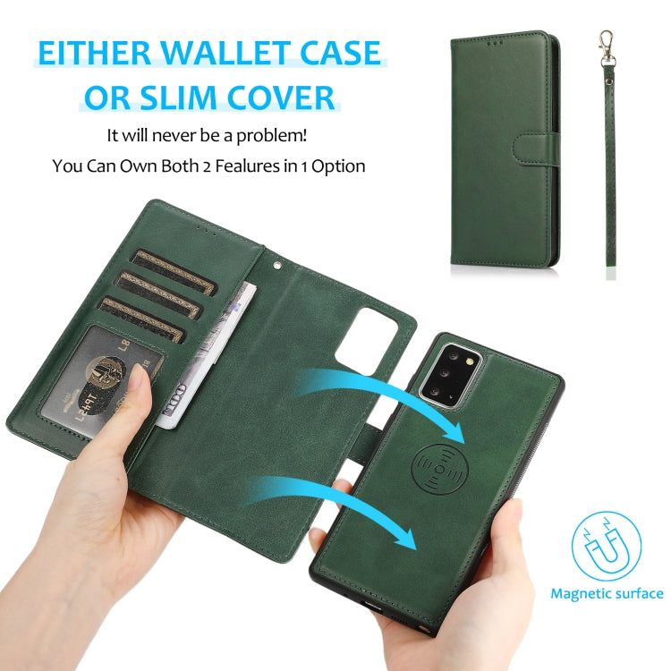 For Samsung Galaxy Note20 Calf Texture 2 in 1 Detachable Magnetic Back Cover Horizontal Flip Leather Case with Holder & Card Slots & Wallet & Photo Frame