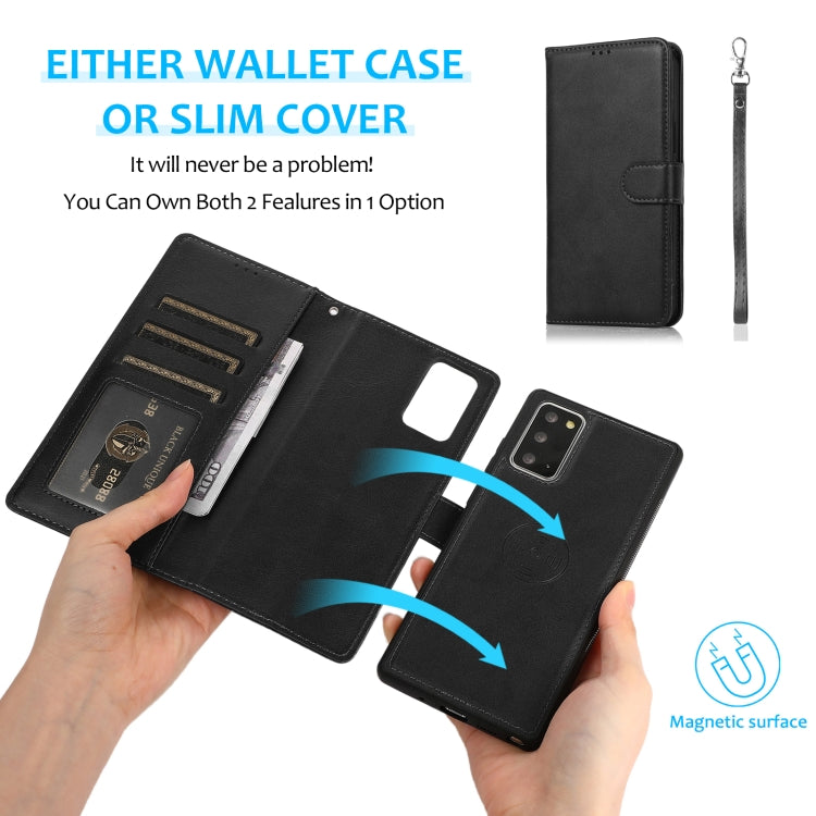 For Samsung Galaxy Note20 Calf Texture 2 in 1 Detachable Magnetic Back Cover Horizontal Flip Leather Case with Holder & Card Slots & Wallet & Photo Frame