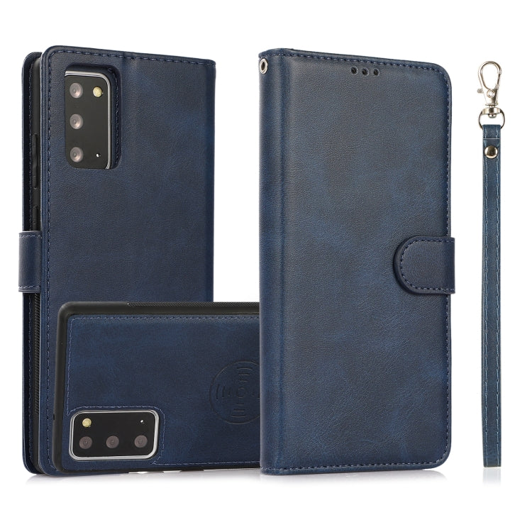 For Samsung Galaxy Note20 Calf Texture 2 in 1 Detachable Magnetic Back Cover Horizontal Flip Leather Case with Holder & Card Slots & Wallet & Photo Frame