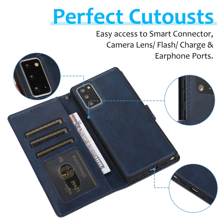For Samsung Galaxy Note20 Calf Texture 2 in 1 Detachable Magnetic Back Cover Horizontal Flip Leather Case with Holder & Card Slots & Wallet & Photo Frame