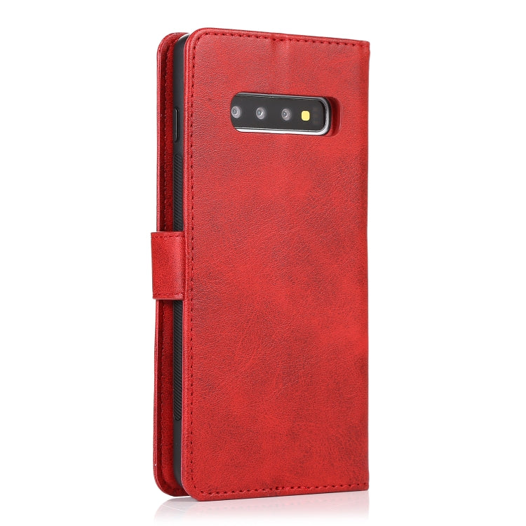 For Samsung Galaxy S10+ Calf Texture 2 in 1 Detachable Magnetic Back Cover Horizontal Flip Leather Case with Holder & Card Slots & Wallet & Photo Frame