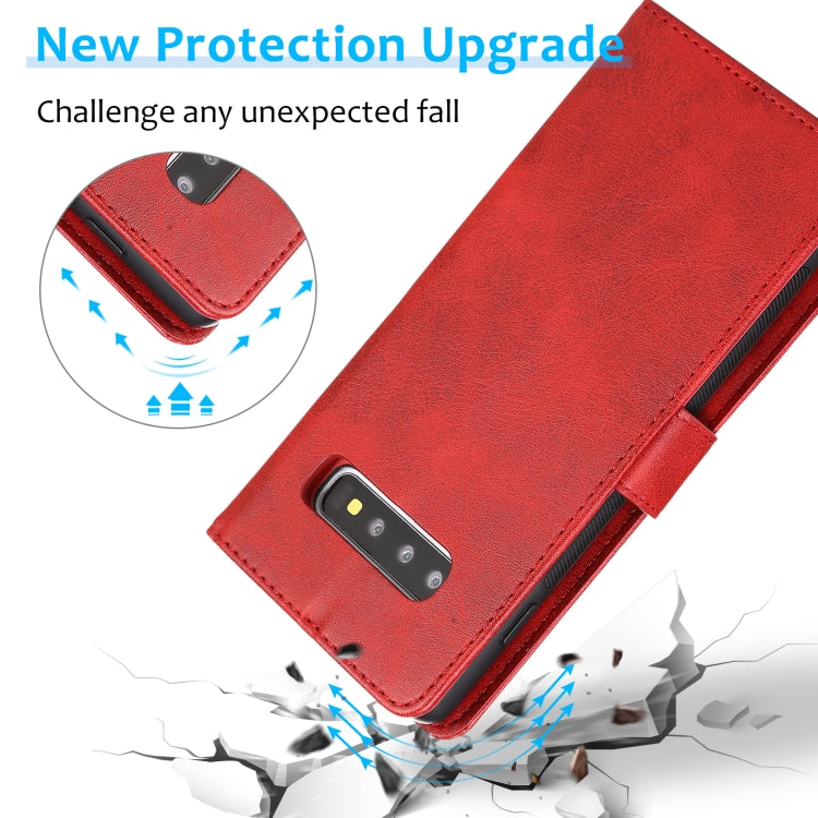 For Samsung Galaxy S10+ Calf Texture 2 in 1 Detachable Magnetic Back Cover Horizontal Flip Leather Case with Holder & Card Slots & Wallet & Photo Frame