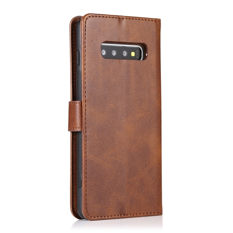 For Samsung Galaxy S10+ Calf Texture 2 in 1 Detachable Magnetic Back Cover Horizontal Flip Leather Case with Holder & Card Slots & Wallet & Photo Frame