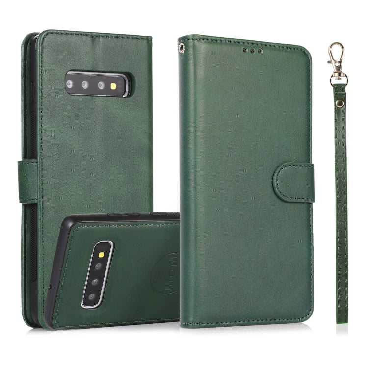 For Samsung Galaxy S10+ Calf Texture 2 in 1 Detachable Magnetic Back Cover Horizontal Flip Leather Case with Holder & Card Slots & Wallet & Photo Frame
