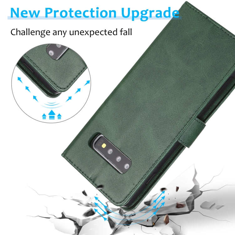 For Samsung Galaxy S10+ Calf Texture 2 in 1 Detachable Magnetic Back Cover Horizontal Flip Leather Case with Holder & Card Slots & Wallet & Photo Frame