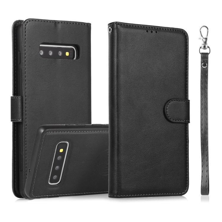 For Samsung Galaxy S10+ Calf Texture 2 in 1 Detachable Magnetic Back Cover Horizontal Flip Leather Case with Holder & Card Slots & Wallet & Photo Frame