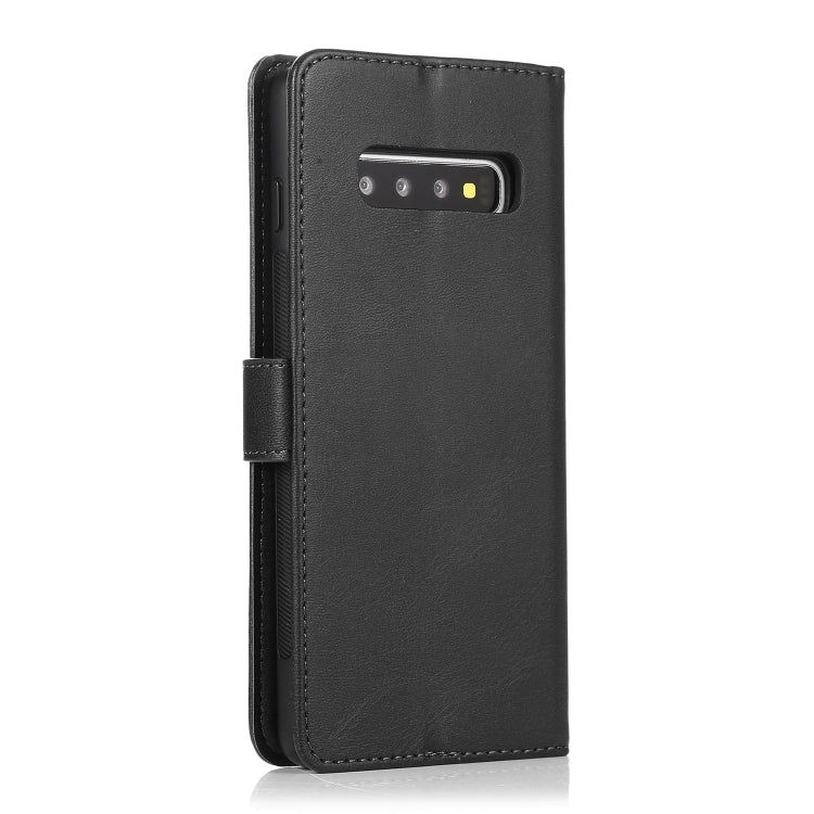 For Samsung Galaxy S10+ Calf Texture 2 in 1 Detachable Magnetic Back Cover Horizontal Flip Leather Case with Holder & Card Slots & Wallet & Photo Frame